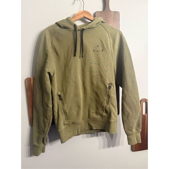 Jordan Olive Green 23 Engineered Fleece Drawstring Pullover Hoodie Size XS - Picture 1 of 6
